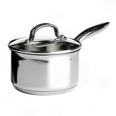 A classic and durable stainless steel saucepan with a lid, an essential and versatile piece of cookware for various cooking, boiling, and simmering tasks.
