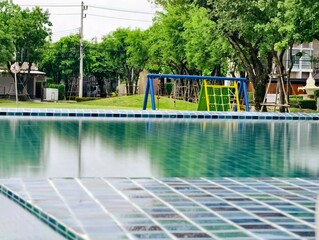 swimming pool in summer