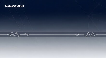 Digital monitoring concept featuring a rhythmic data pulse on a dark blue background, symbolizing business health, financial analysis, and strategic performance