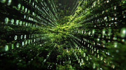 digital stream in binary code