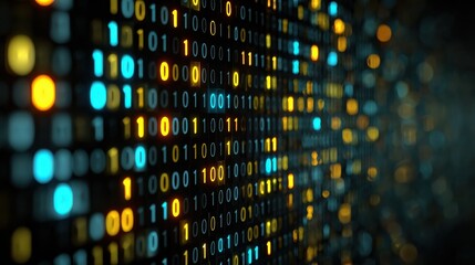 binary code digital technology background data stream coding cybersecurity concept art