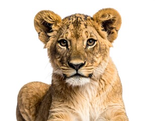 Obraz premium Close-up of a young lion cub (1)