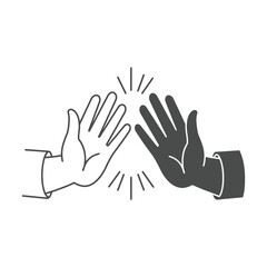 High five gesture between two hands representing teamwork and success.