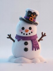 3D snowman with Halloween decoration
