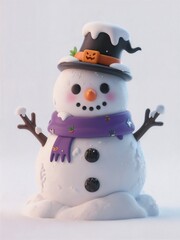 3D snowman with Halloween decoration