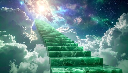 Jade staircase ascends to sky