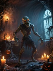 3D Halloween ghost monster