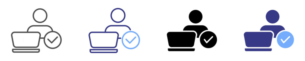 self employee icon set multiple style