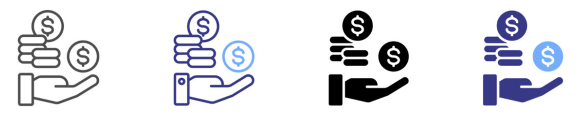 payment icon set multiple style