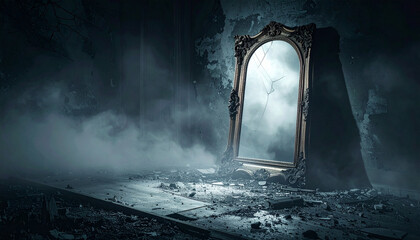 Dark Spooky Mirror Portal