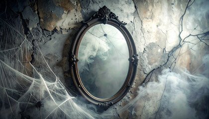 Round Haunted Mirror Dark Room