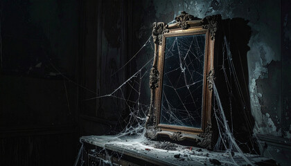 Haunted Mirror Spooky Dark Room
