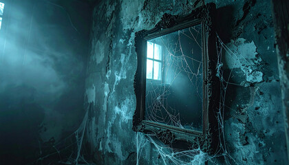 Dark Ruined Interior Blue Light
