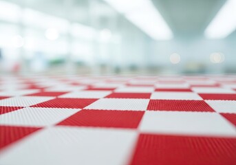 Red And White Checked Pattern Tablecloth Texture Background for Festive Occasions