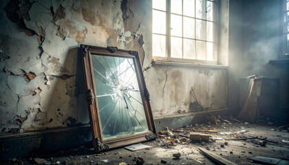 Spooky Mirror Broken Window Light