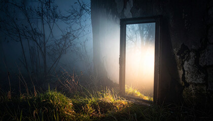 Old Mirror Dark Room Spiderweb