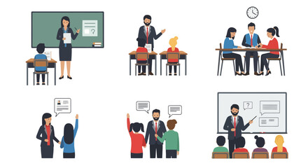 Diverse Classroom Scenarios and Teaching Styles Depicting Education and Learning Environments for Stock Photography and Educational Resources