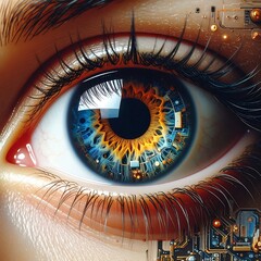 Close-up of an eye, futuristic design