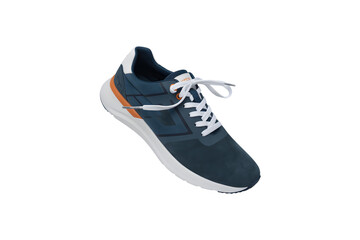 Blue athletic shoe isolated on transparent background