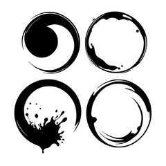 black round circle set