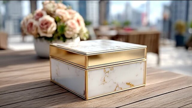 Elegant white marble box