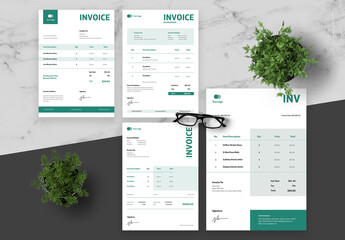 Green Black Invoice Set
