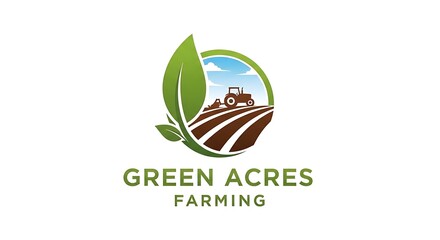 Fototapeta premium Green Acres Farming Logo Design.