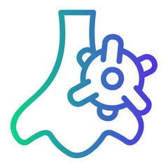 running nose Line Gradient Icon