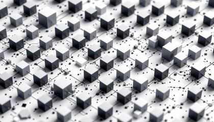 Obraz premium Abstract Geometric Network Cubes and Lines