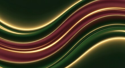 Obraz premium A wavy pattern with green and reddish brown hues