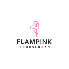 Elegant flamingo logo design featuring a minimalist outline and modern typography for branding