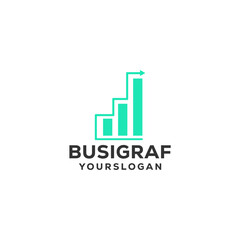 Modern and minimalist business graph logo design concept for financial success and growth
