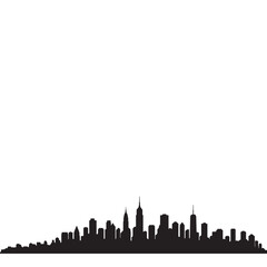 Fototapeta premium Black silhouette of a city skyline on white background