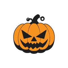 Halloween Pumpkin Illustration – Scary Jack O Lantern Face Icon for Holiday, Party, Decoration and Festival Design