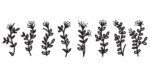 Minimalist Leaf Vector Bundle Green Botanical Elements for Logo and Branding