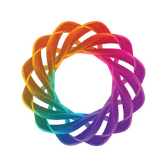 Abstract colorful spiral circle design on an elastic cable background concept