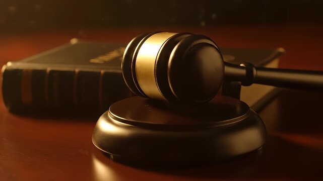 Gavel and Law Book: Symbol of Justice and Law