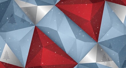 Geometric pattern with red blue and white triangles