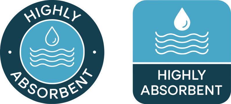 Highly absorbent material product label vector illustration