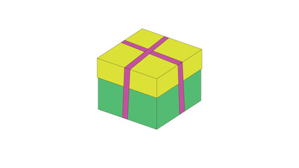 handmade Flat vector illustration of colorful gift box with ribbon for celebration party birthday and surprise present
