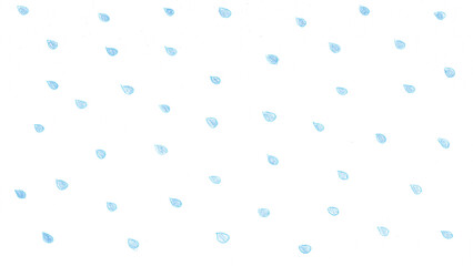 雨t144-0,Hand drawn blue water drop pattern on white background