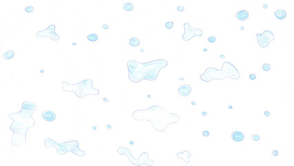 雨t146-0,Hand drawn blue water drop pattern on white background