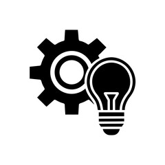 product manager lightbulb gear icon 