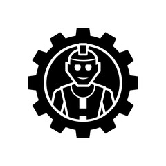 machine learning engineer robot gear icon 