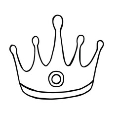 doodle crown hand drawn sketch