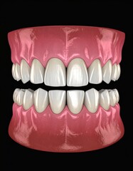 Obraz premium Teeth Full set of upper and lower white teeth with pink gums