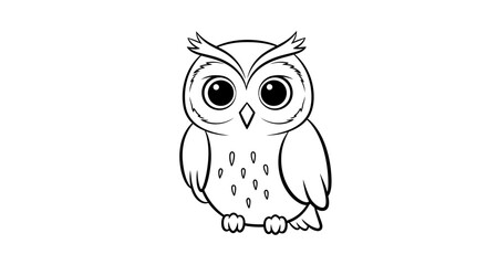 Cute cartoon owl with big eyes drawing, perfect for children's illustration vector