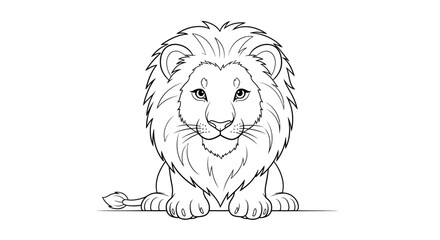 Obraz premium Elegant lion illustration with detailed mane perfect for children's educational resources