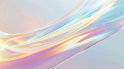 Obraz premium Abstract pastel iridescent light waves creating dreamy soft gradient background with flowing texture