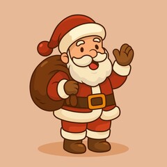 simple cartoon illustration of santa claus